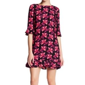cynthia steffe // floral ruffle hem + sleeve dress